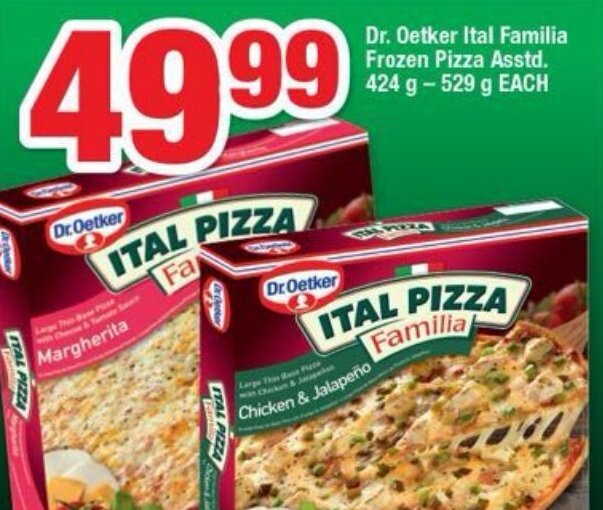 Dr Oetker Ital Familia Frozen Pizza Asstd 424g 529g Offer At OK Foods