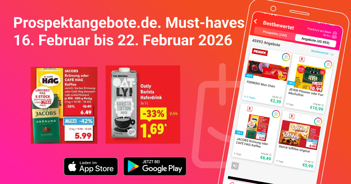 Prospekt Angebote diese Woche: Supermarkt Deals im Februar 2026