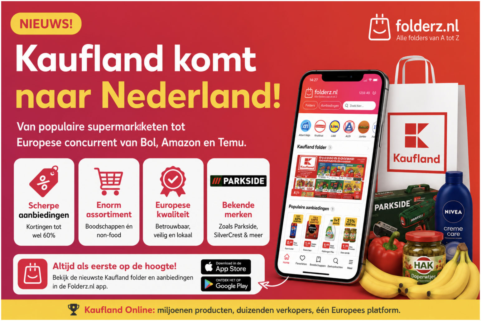Kaufland online naar Nederland: folder, aanbiedingen en de nieuwe concurrent van Bol en Amazon