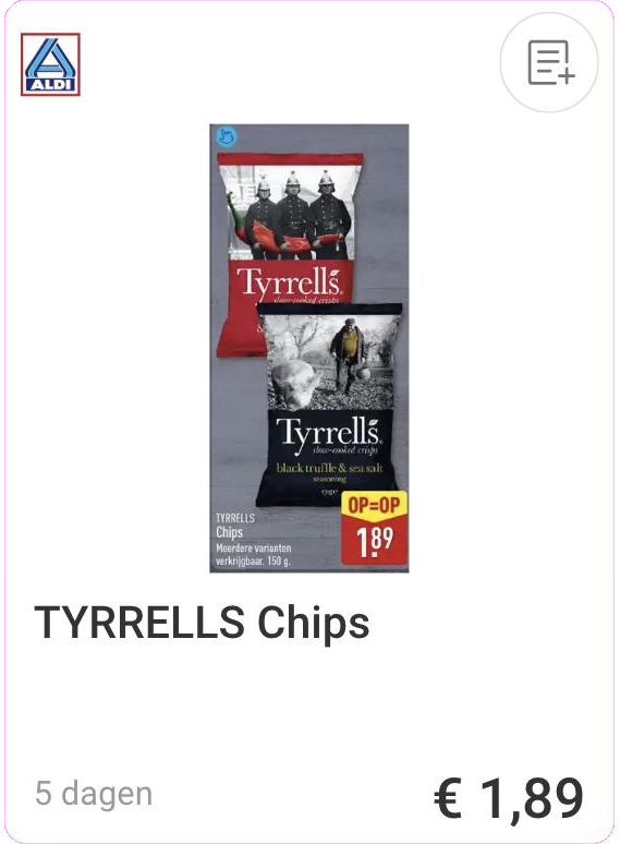 Tyrrells chips aanbieding bij ALDI