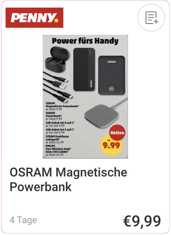 OSRAM Powerbank Angebot bei Penny