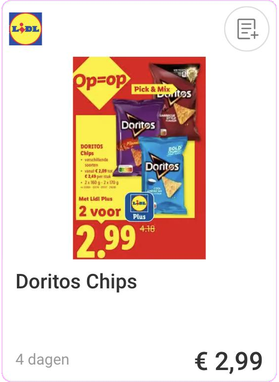 Doritos chips promotie bij Lidl