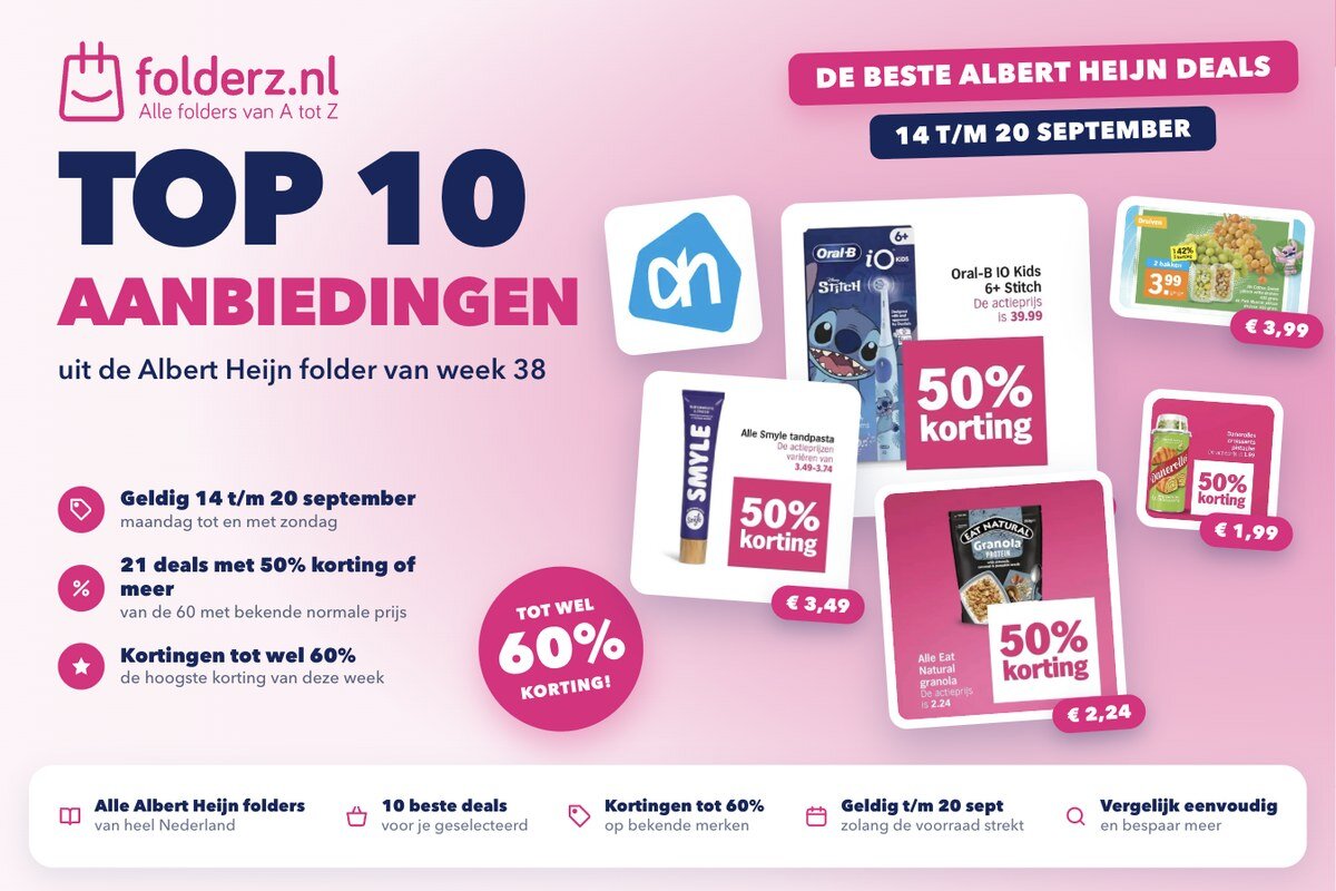 De 10 beste aanbiedingen uit de Albert Heijn folder van week 38