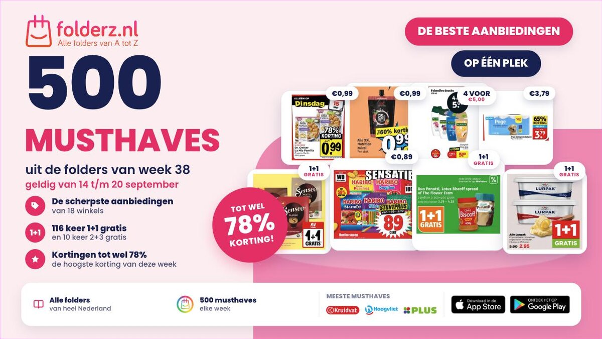 De 500 beste aanbiedingen van week 38: dit zijn de grootste Folderz musthaves
