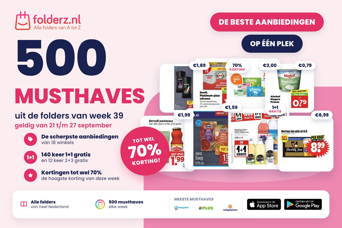 De 500 beste aanbiedingen van week 39: dit zijn de grootste Folderz musthaves