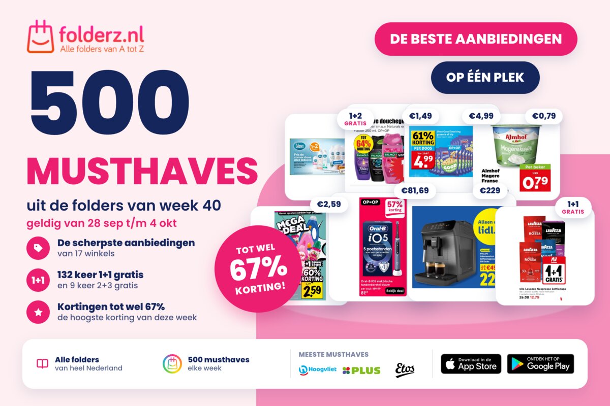 De 500 beste aanbiedingen van week 40: dit zijn de grootste Folderz musthaves