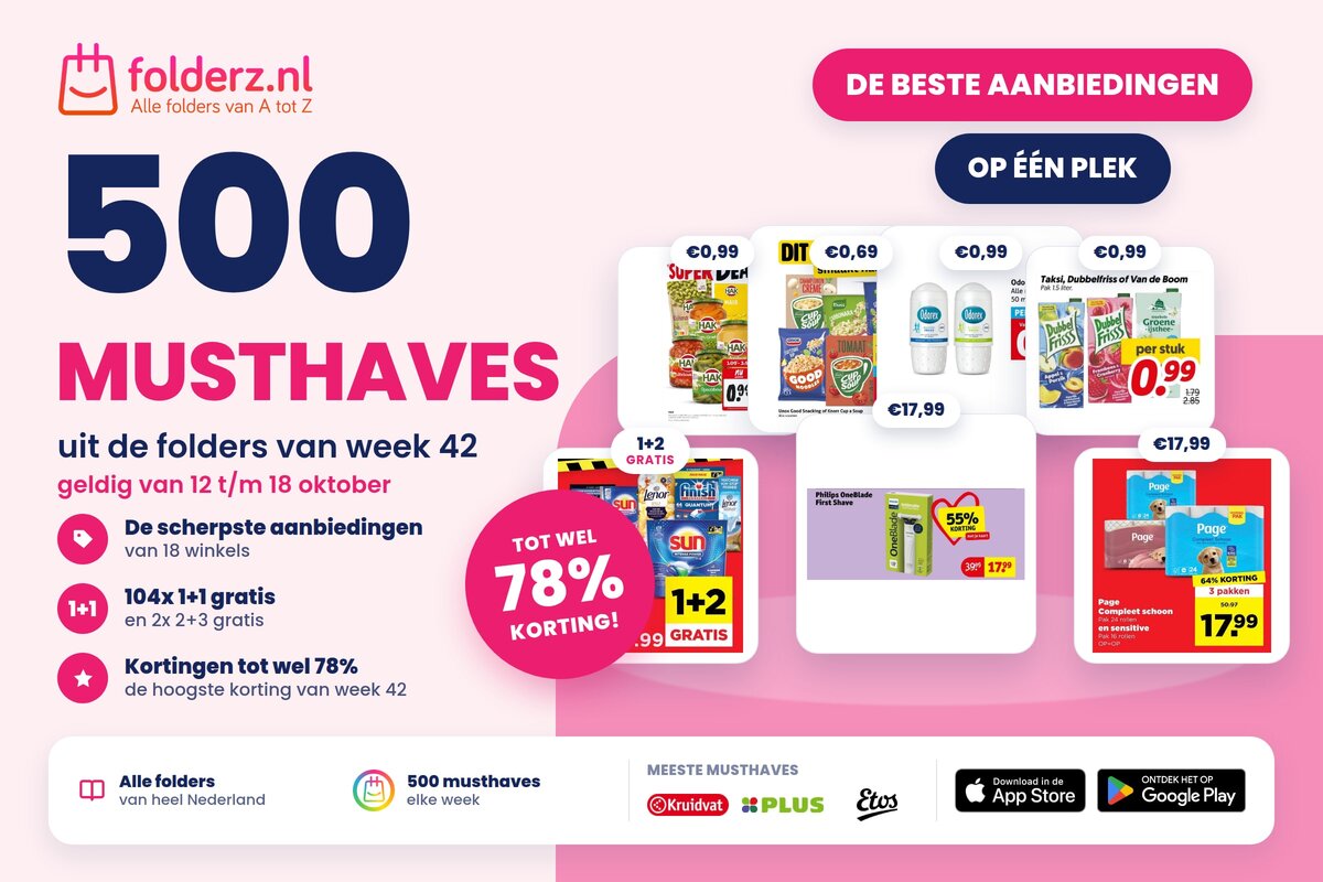 De 500 beste aanbiedingen van week 42: dit zijn de grootste Folderz musthaves