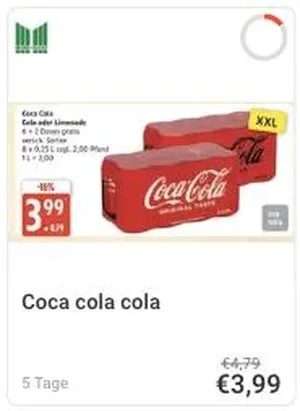 Coca-Cola Angebot bei Marktkauf