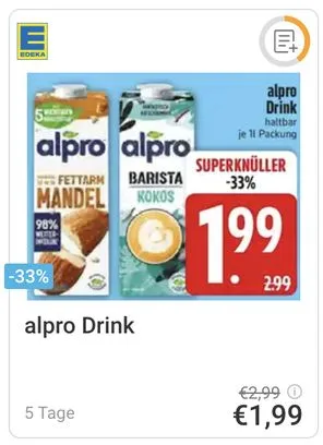 alpro Drink Angebot bei Edeka