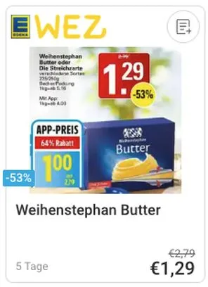 Weihenstephan Butter Angebot bei WEZ
