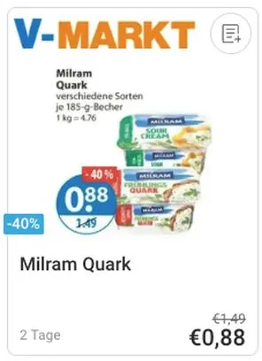 Milram Quark Angebot bei V-Markt