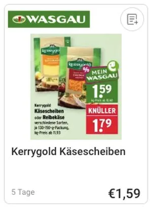 Kerrygold Käsescheiben Angebot bei Wasgau