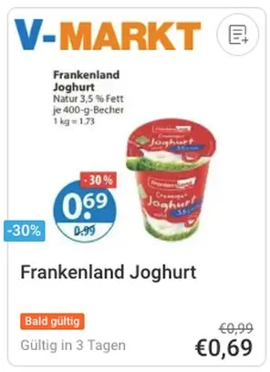 Frankenland Joghurt Angebot bei V-Markt
