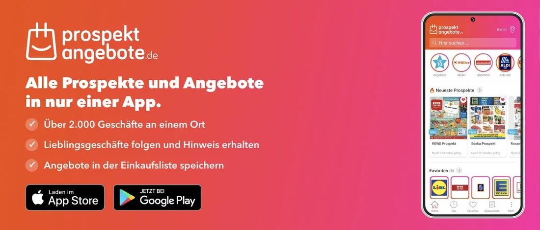 Prospektangebote.de App mit über 2.000 Geschäften