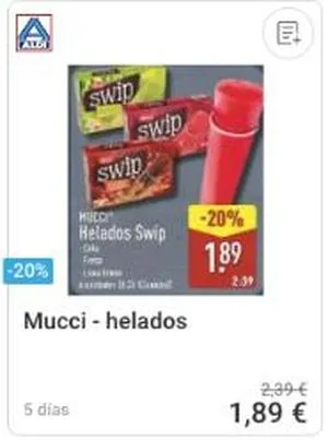 Helados Mucci en oferta en ALDI