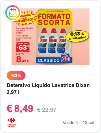 Offerta Dixan detersivo liquido da Carrefour Market