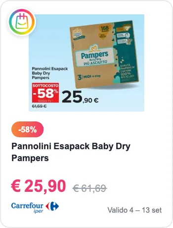 Offerta pannolini Pampers Baby Dry da Carrefour Iper