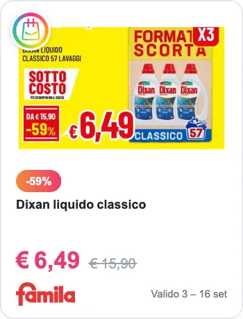 Offerta Dixan liquido classico da Famila