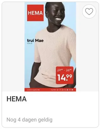 HEMA folder, nog 4 dagen geldig