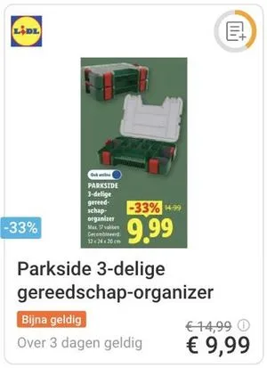 Parkside gereedschap-organizer aanbieding bij Lidl