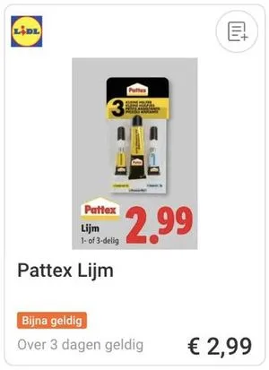 Pattex lijm aanbieding bij Lidl