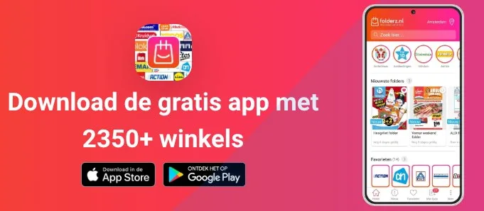 Download de gratis Folderz app met 2350+ winkels