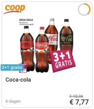 Coca-Cola 3+1 gratis aanbieding bij Coop