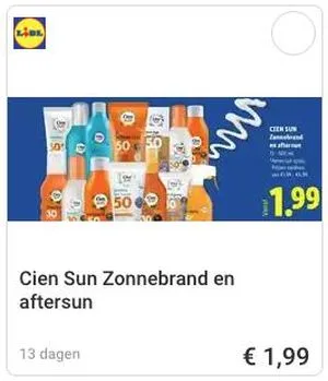 Cien Sun zonnebrand aanbieding bij Lidl