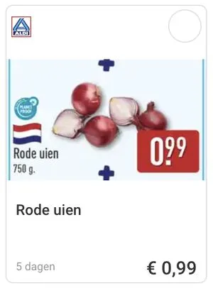 Rode uien aanbieding bij ALDI