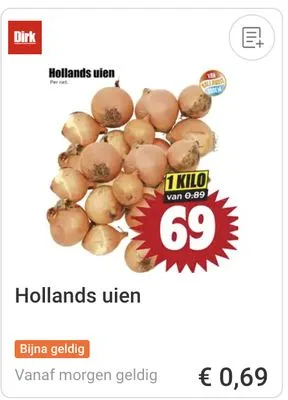 Hollandse uien aanbieding bij Dirk