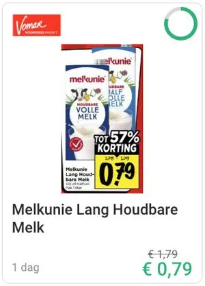 Melkunie lang houdbare melk aanbieding bij Vomar