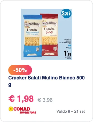 Cracker Salati Mulino Bianco in offerta da Conad Superstore