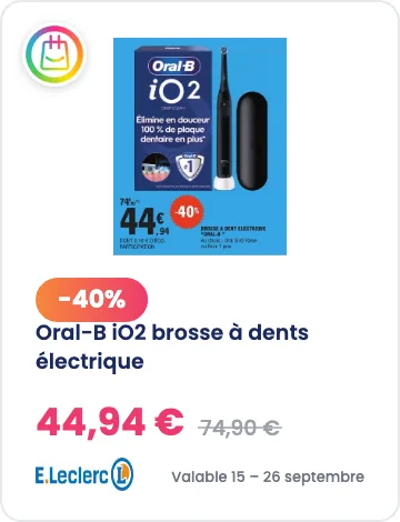 Oral-B iO2 brosse à dents électrique à -40% chez E.Leclerc