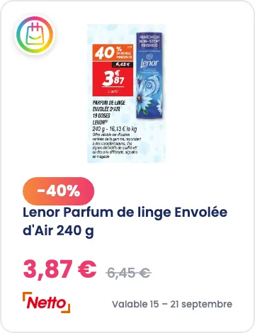 Lenor parfum de linge à -40% chez Netto