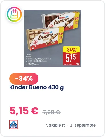Kinder Bueno 430 g à -34% chez ALDI