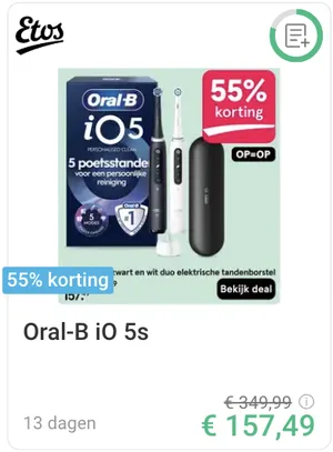 Oral-B iO 5s bij Etos voor 157,49 euro