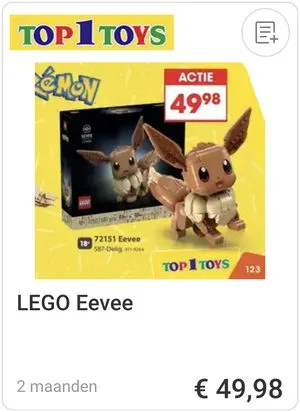 LEGO Eevee aanbieding bij Top1Toys