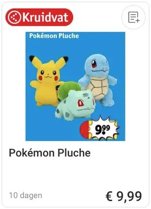Pokémon Pluche aanbieding bij Kruidvat
