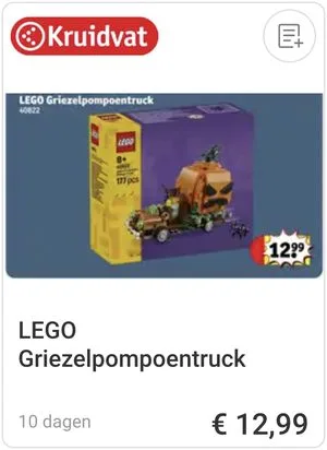 LEGO Griezelpompoentruck aanbieding bij Kruidvat