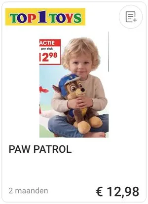 PAW Patrol knuffel aanbieding bij Top1Toys