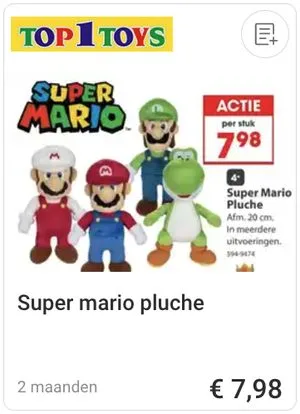 Super Mario pluche aanbieding bij Top1Toys