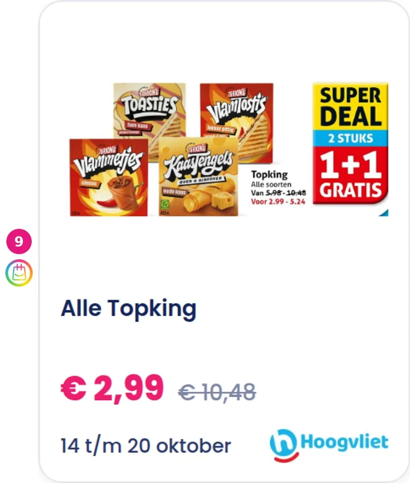 9. Alle Topking aanbieding bij Hoogvliet