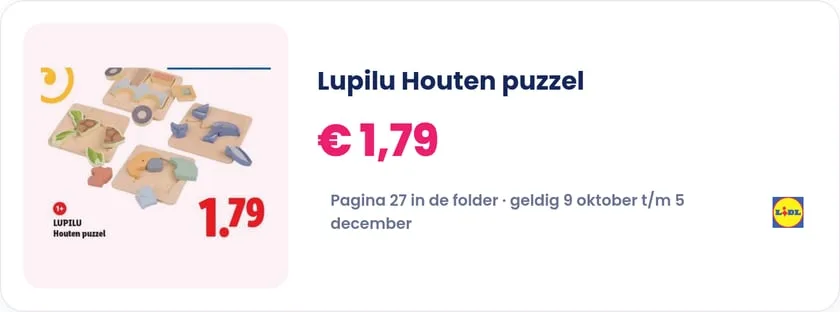 Lupilu Houten puzzel bij Lidl, geldig 9 oktober t/m 5 december