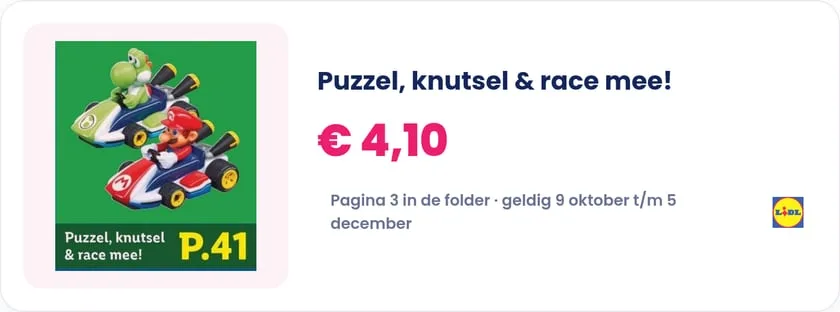 Puzzel, knutsel & race mee! bij Lidl, geldig 9 oktober t/m 5 december