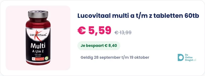 Lucovitaal multi a t/m z tabletten 60tb bij De Online Drogist, geldig 28 september t/m 19 oktober