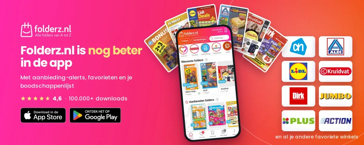 Download de Folderz app en zie als eerste de beste aanbiedingen