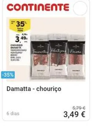 Chouriço Damatta em promoção no Continente
