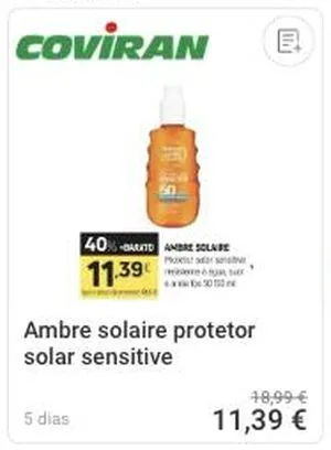 Protetor solar Ambre Solaire em promoção no Coviran