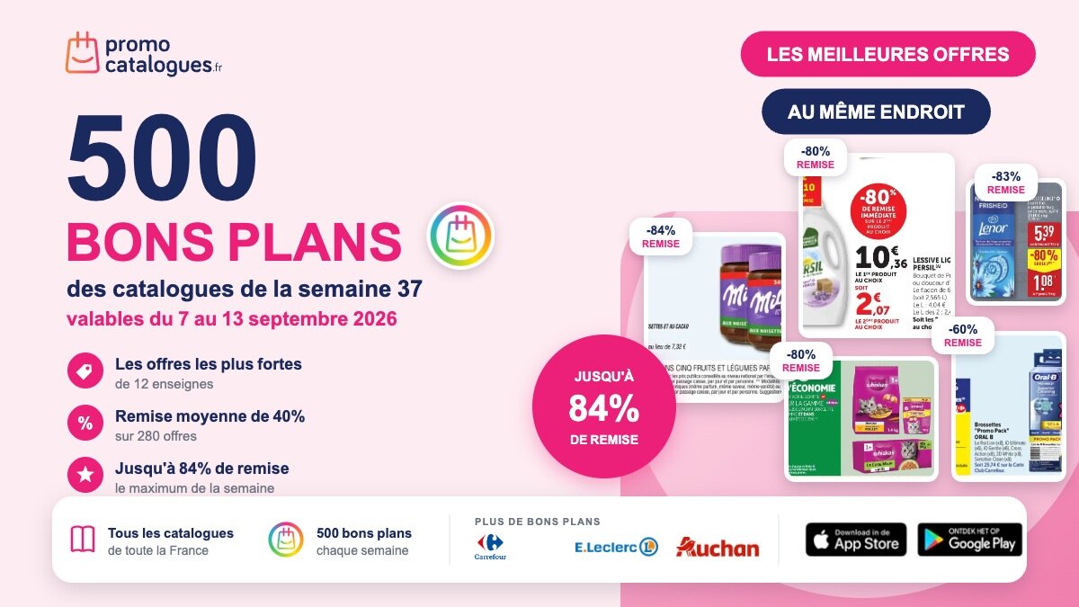 Les meilleures offres de la semaine 37 : voici les bons plans de Promocatalogues