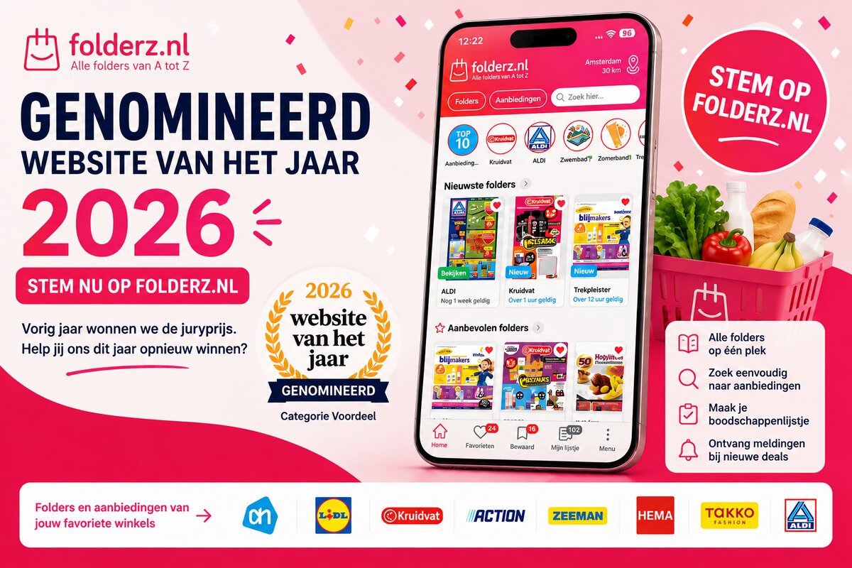 Folderz.nl genomineerd voor Website van het Jaar 2026: stem nu op ons!
